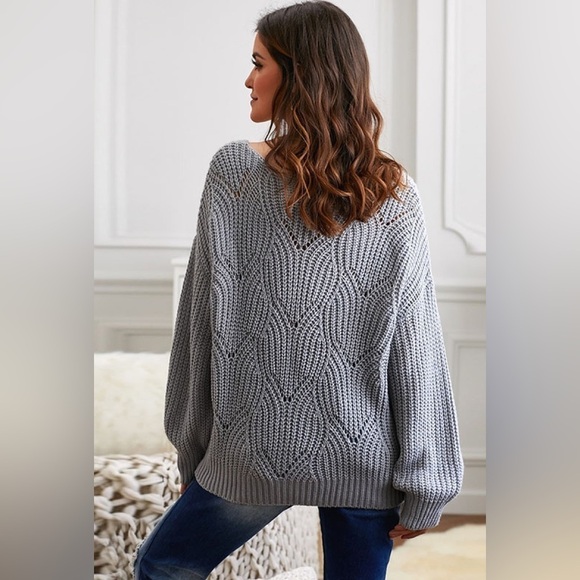 Slouchy Sweater Drop Shoulder - - Picture 2 of 2